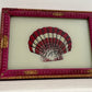 Small Shell Glass Art - Contemporary with Vintage Frame