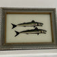 Small Pair of Fish Glass Art - Contemporary with Vintage Frame