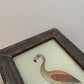 Small Flamingo Glass Art - Contemporary with Vintage Frame