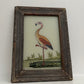 Small Flamingo Glass Art - Contemporary with Vintage Frame