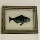 Mini Fish Glass Art - Contemporary with Vintage Frame