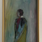 Original Figurative Oil On Board Girl Painting - Mid Century