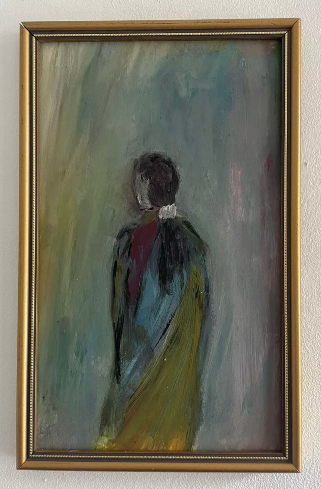 Original Figurative Oil On Board Girl Painting - Mid Century