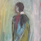 Original Figurative Oil On Board Girl Painting - Mid Century