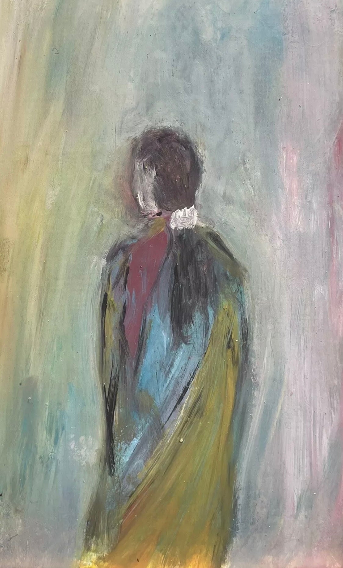 Original Figurative Oil On Board Girl Painting - Mid Century