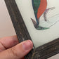 Small Kingfisher Glass Art - Contemporary with Vintage Frame